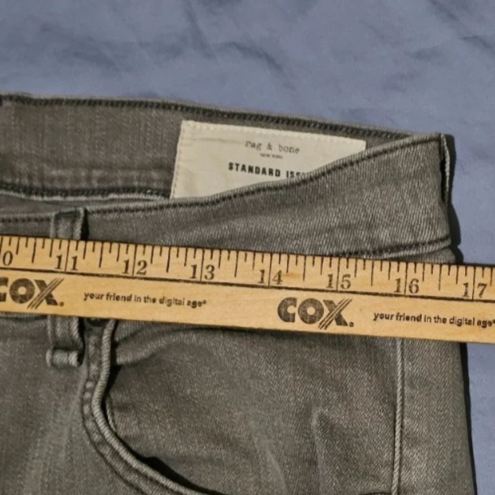 Rag and Bone Jeans Mens 34x34 Gray Iron‎ Denim Fit 2 Slim Leg Button Fly Pants